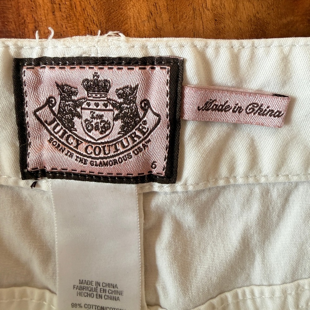 Juicy Couture Women's White Low-rise Sailor Short Shorts Size 6 - Picture 4 of 6